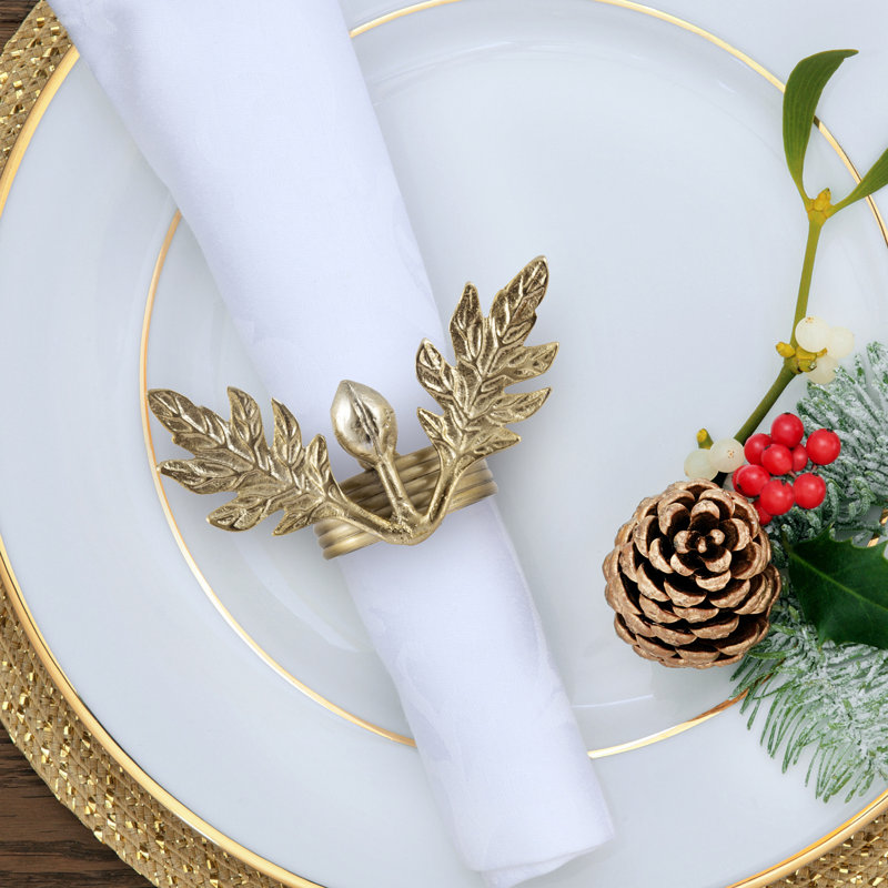 Metal Gold Olive Napkin Ring