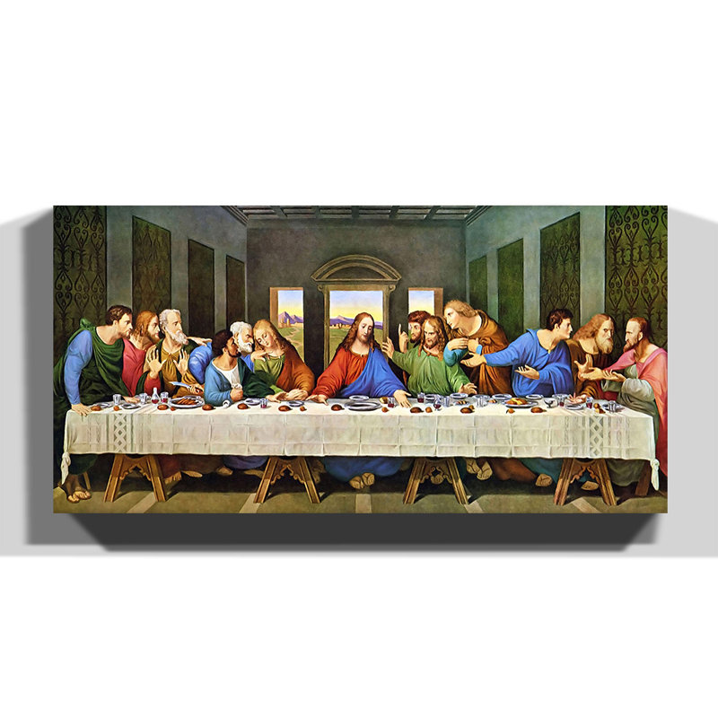 The Restored Last Supper by Leonardo Da Vinci - Wrapped Canvas Painting, 50cm H x 100cm W