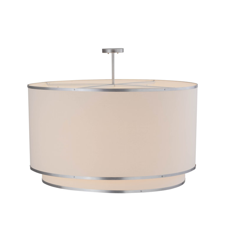 Natural Nickel Drum Pendant with Glass Diffuser