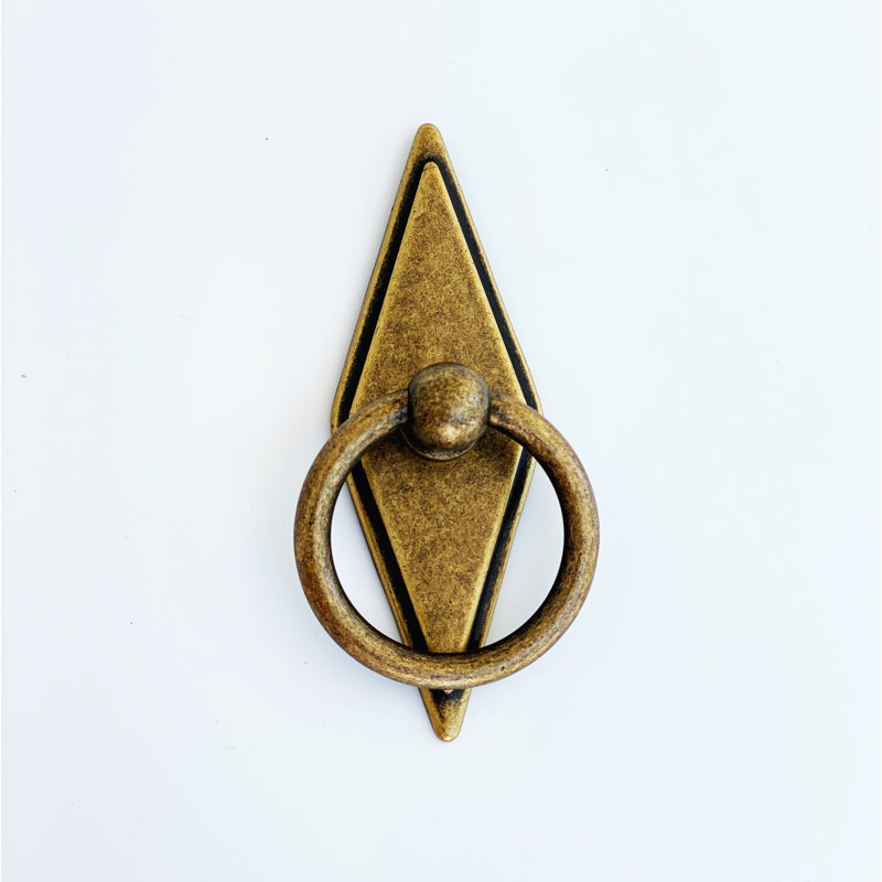 Rhombus Drawer Medium Ring Pull, Antique Bronze