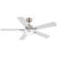 Ventilateur de plafond moderne en nickel brossé de 52 po à 5 pales avec lumière DEL à intensité variable et télécommande-557411384-557411385-557411386