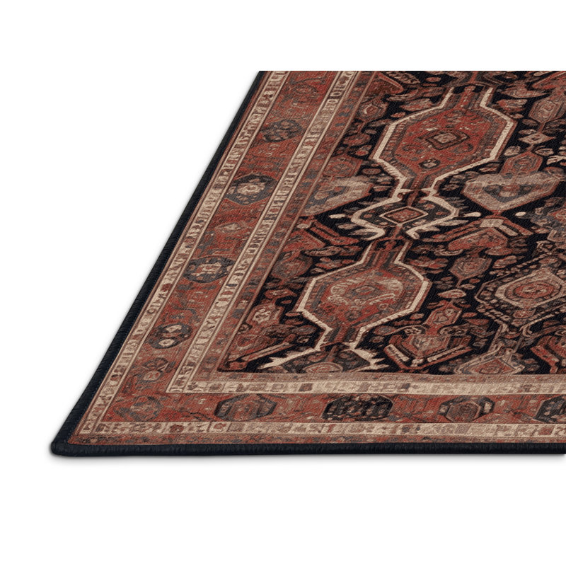 Tapis brun lavable à la machine, Carré 7 pi
