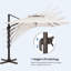 Parasol en porte-à-faux carré de 132 po avec couvercle Otylie-307313492