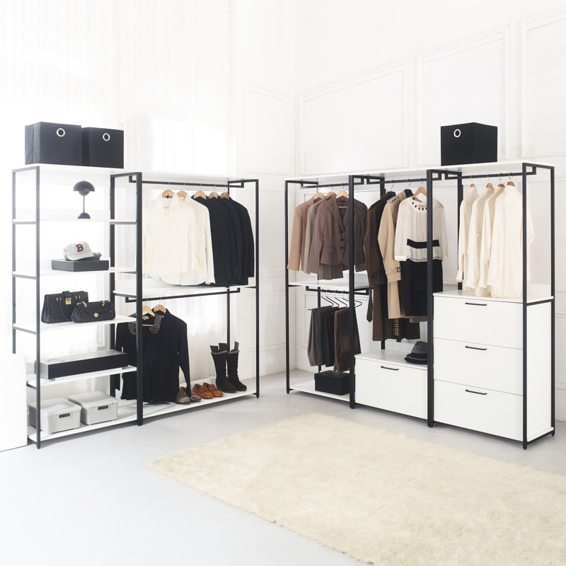 Walk-in - Usure et entretien de l'apparence du cadre en métal pour garde-robe en métal rouillé, espace de rangement très profond, eau et chaleur, panneau de classement Stain Scratch E0, épais, style modulaire