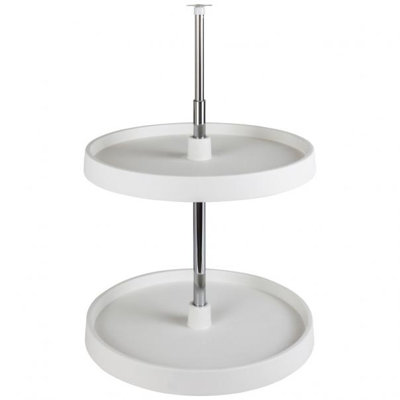 24" Diameter Round Plastic Lazy Susan Set with Twist and Lock Pole