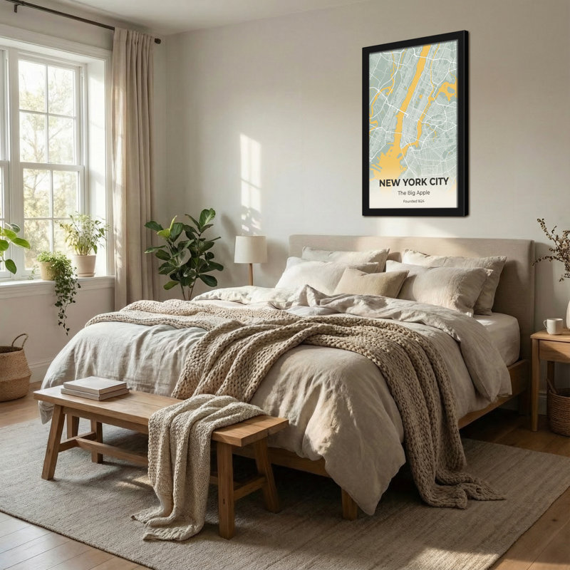 «Scenic & Cityscapes New York City Map Art Print Design», H 30 po x l 20 po