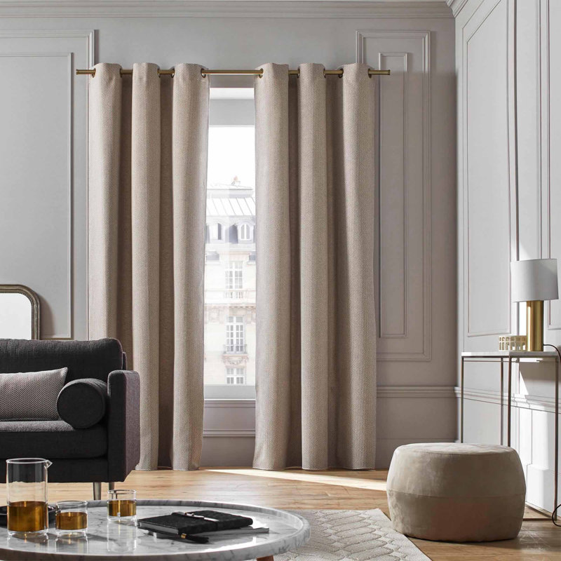 Cotton Blend Room Darkening Curtain Single Panel