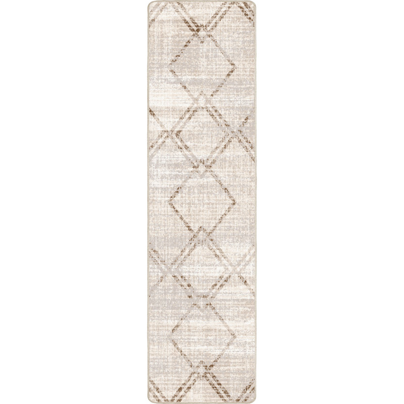 Residency Modern Diamond Geometirc Area Rug, Runner 2'1" x 7'8"