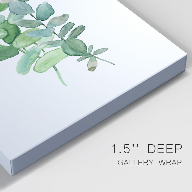 Eucalyptus II - peinture sur toile tendue, H 36 po x l 24 po x P 1 po