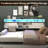 Daybed with Trundle, Farmhouse Daybed Frame with Sliding Barn Door Headboard and Charging Station & LED Light for Bedroom and Guest Room