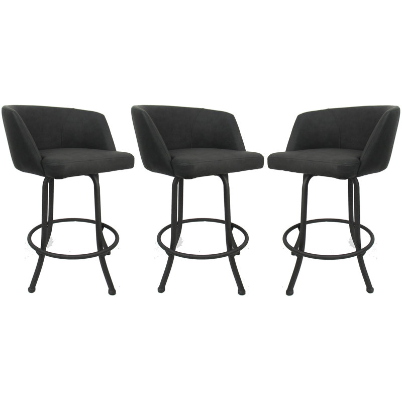 Tabouret de comptoir pivotant de 26 po, Pierre de lune / gris