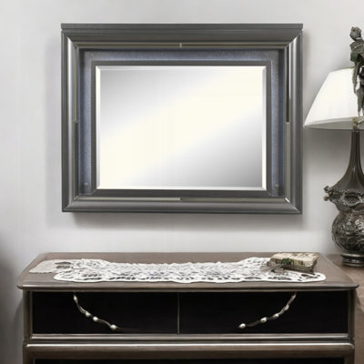 Miroir à finition gris métallique avec DEL