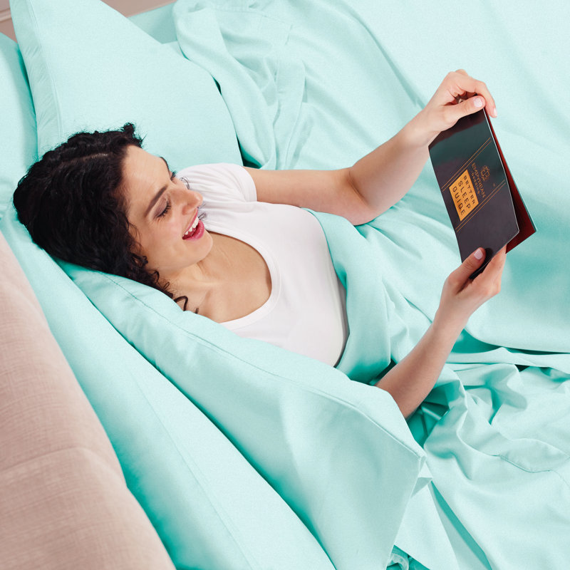 Ultra Soft Microfiber Deep Pocket Single Fitted Sheet, Light Blue, Twin Fitted Sheet
