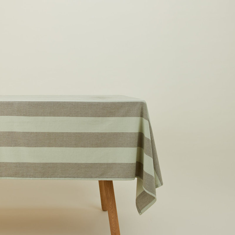 Essential Striped Tablecloth, Olive/Sage