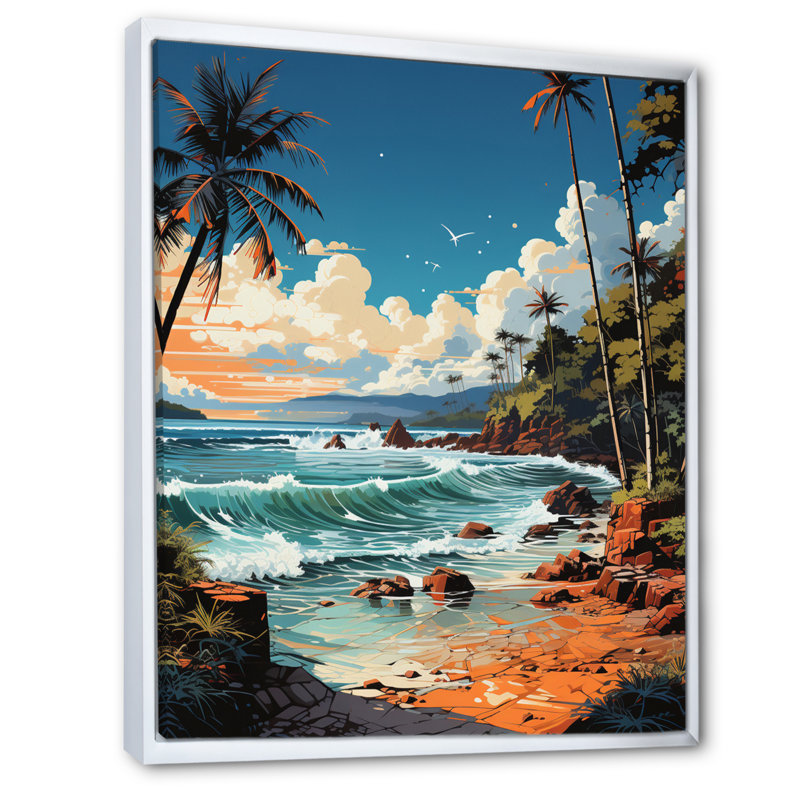 «Beach Photo Tropical Vibes XIX» sur toile, L 24 po x H 32 po, Cadre flottant blanc