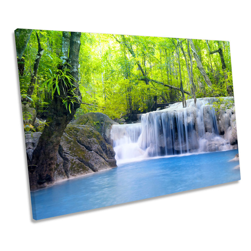Forest Landscape Tropical Sunset - Wrapped Canvas Print, 30.5cm H x 45.7cm W x 2cm D