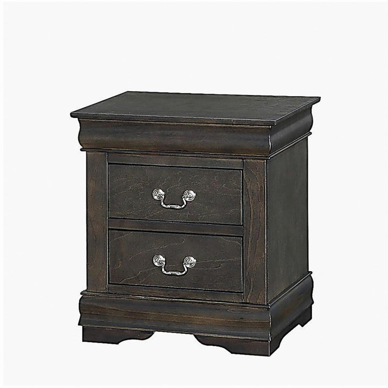 Louis Philippe dark gray bedside table, Dark Gray