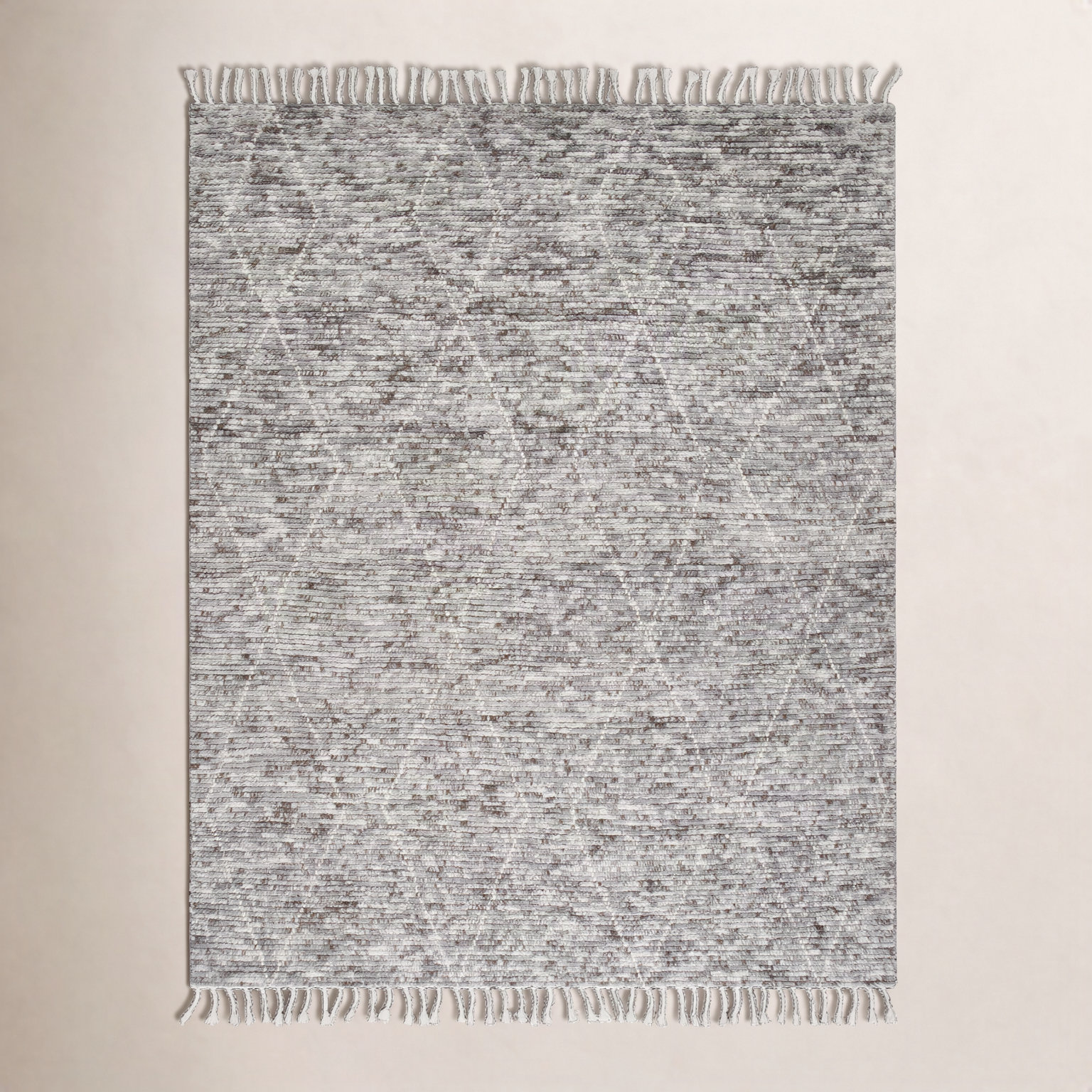 Talon Hand-Knotted Geometric Gray Rug, Rectangle 2' x 3'