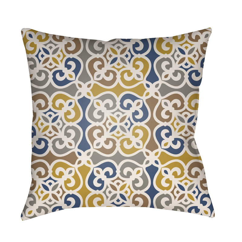  Indoor/Outdoor Throw Pillow, Yellow, 18" H x 18" W x 3" D