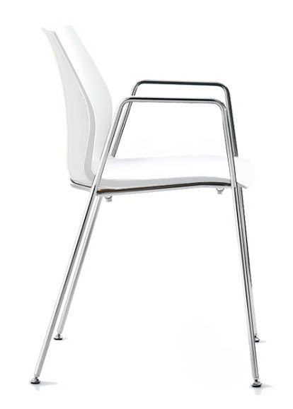 Chaise d'invité à 4 pieds Vortex, blanc