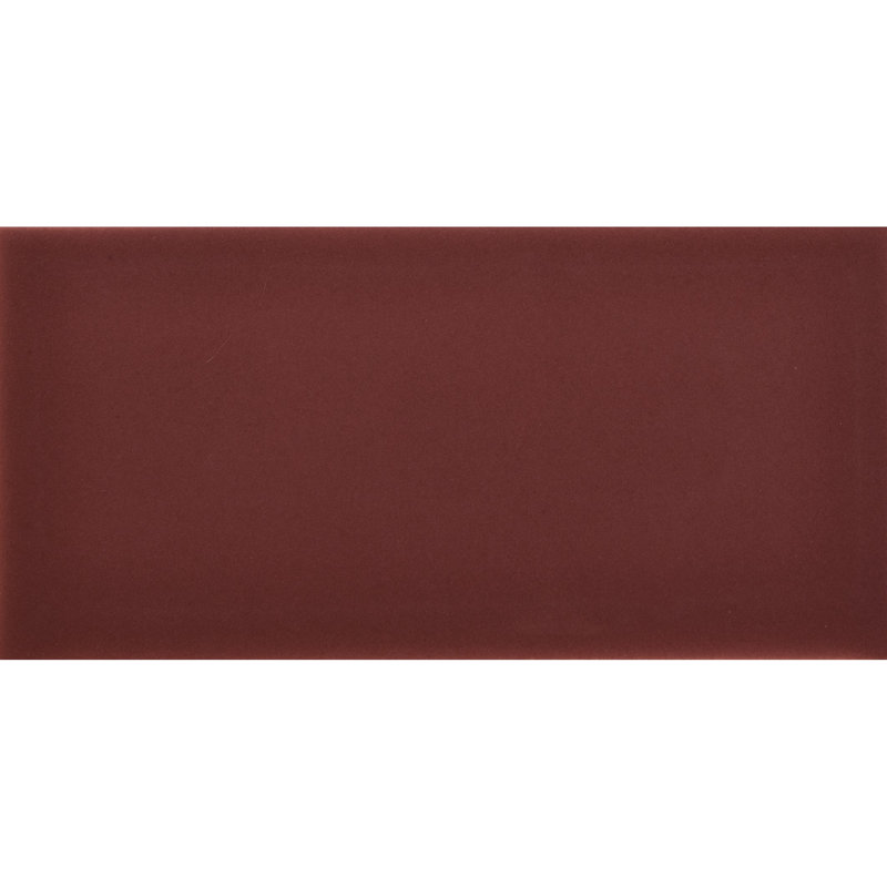 Curvaceous 3" x 6" Ceramic Wall Tile, Maroon