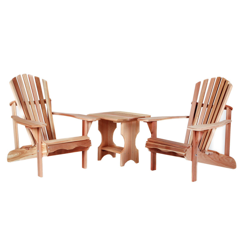 Western Red Cedar 3-Piece Adirondack Conversation Set