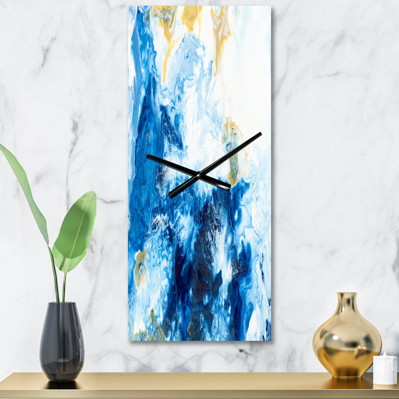 Horloge murale en marbre bleu et doré, Petit