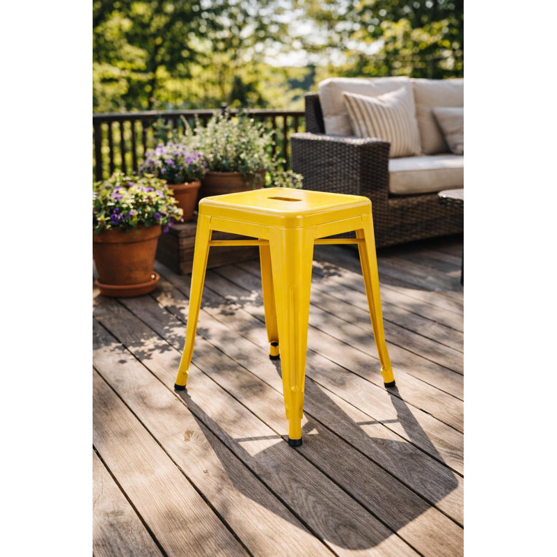 Tabouret d'appoint Caughfield, jaune