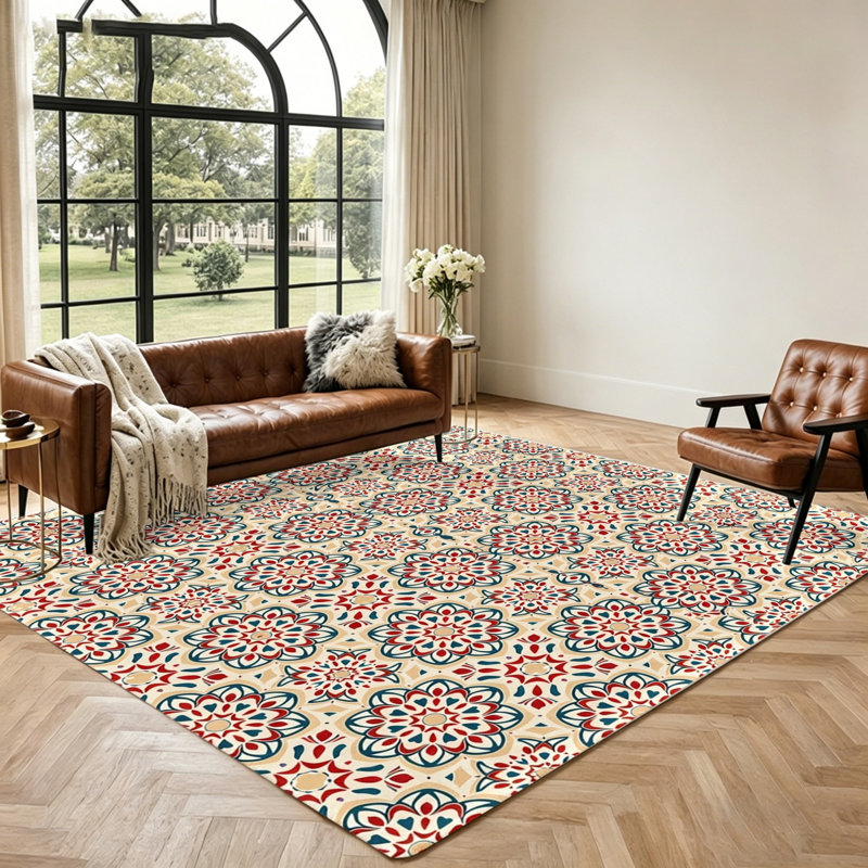 Unique Pattern Area Rug, Living Room Floor Decor, Comfortable and Stylish Indoor, Washable Non-Slip for Bedroom, Home Office, Dining Spaces, Vintage, Rugs