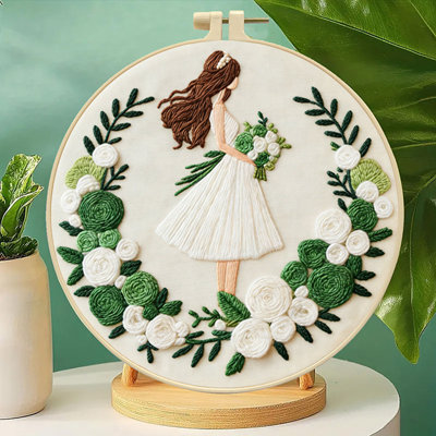 Beautiful Bride Embroidery Material Package Living Room Decoration Hanging Painting