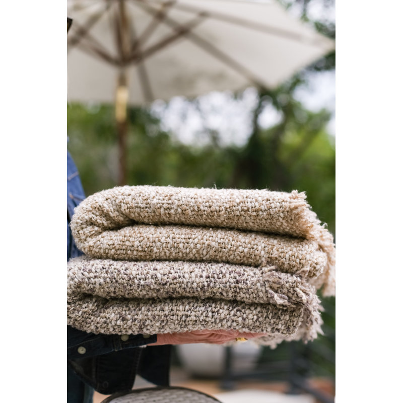 Brentwood Hand Woven Throw Blanket, Natural