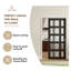 Porte de placard coulissante en bois manufacturé préfini en bois massif givré double avec 5 portes doubles-119754923