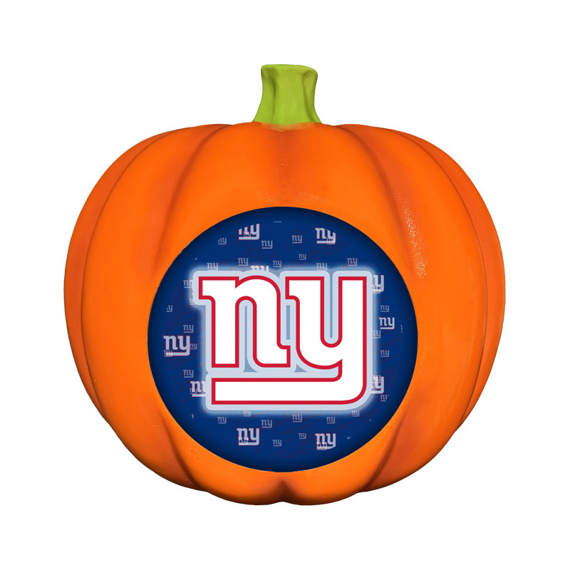 Décoration citrouille en résine avec logo DEL 3D des Giants de New York (NFL) | 25 cm
