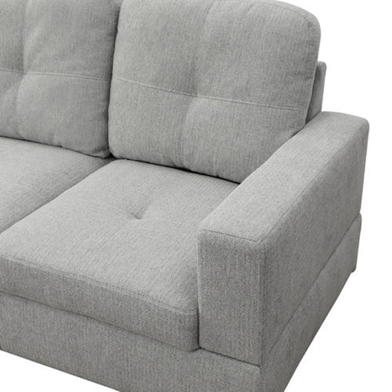 Canapé modulaire avec repose-pieds 103,5 po Tatiauna, Accoudoir à gauche (vu de face), Velours blanc cassé