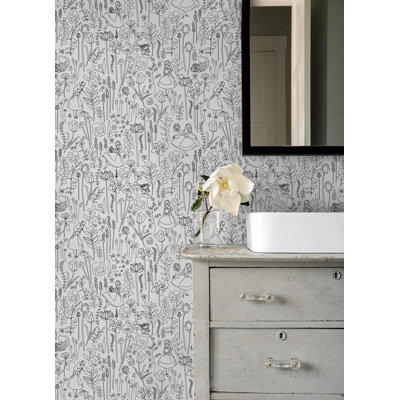 Double rouleau floral Peel & Stick