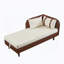 Chaise longue de rangement avec coussins moelleux
