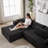 Modern Chenille Upholstered Sectional Sofa Couch Set, Modular 108 Inch L Shaped Living Room Sofa With 6 Pillows, Free Combination-514465806-499968264
