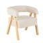 Chaise d'appoint de salon bouclée en polyester beige avec pieds en bois brun