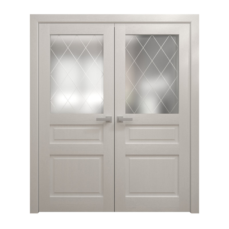 Portes doubles intérieures intérieures | Ego 5011 | Cadre de panneau intérieur en bois massif | Portes modernes pour placard