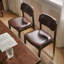 Chaise de salle à manger rembourrée en bois massif
