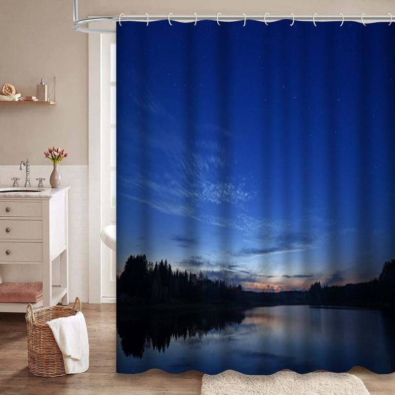 Rideau de douche avec 12 crochets Starry Night Sunset Clouds, L 72 po x l 78 po