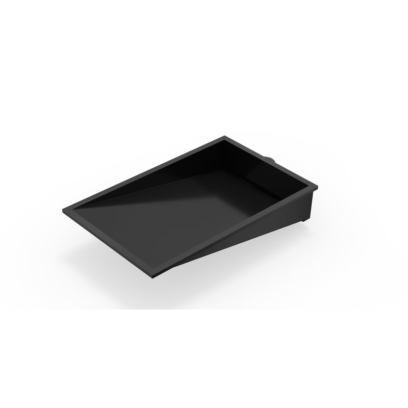 Lavabo de salle de bain encastré en résine 25,2 po x 16,1 po Badeloft UB-04-RL-GBLK, Noir brillant