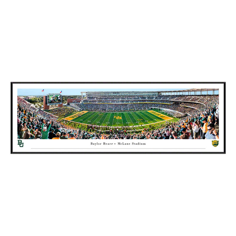 NCAA " College Football And Basketball ", Black Floater Framed, 13.75" H x 40.25" W x 0.88" D