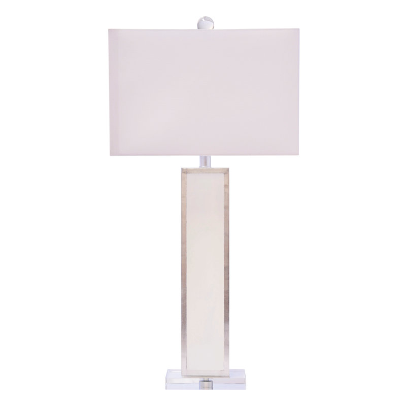Stephnie Table Lamp, White/Silver