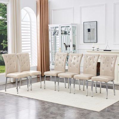 Modern Dining Chairs with PU Leather Cushioned Spring Pack