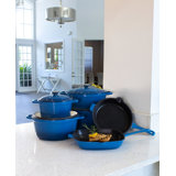 Neo 10Pc Cast Iron Cookware Set, Blue