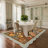 Scalloped Rug Machine Washable Floral Living Room Rugs Non Slip Bedroom Carpet for Nursery Dining Room Dorm Office-60734431-60734416