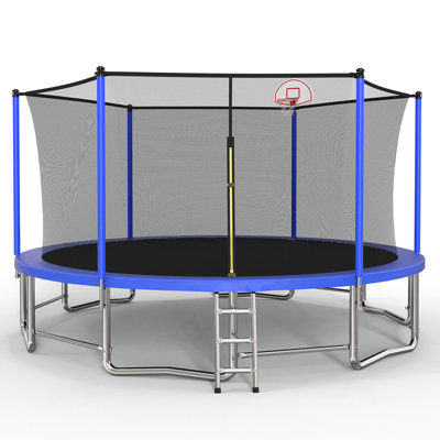 Trampoline d'extérieur en acier 15 pi bleu