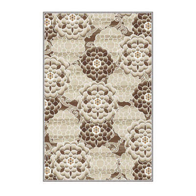 Soft Hall Carpet (2.6 x 4.9 ft), 100% Polyester, 0.3 in Pile Height | Antibacterial, Non-Slip Underside, 650 g/m² | Machine Washable, 3D Digital Print | Perfect for Living Room, Entryway & Bedroom Décor