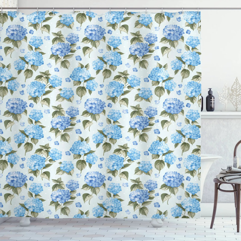 Shower Curtain with Hooks Included, 69" H x 105" W